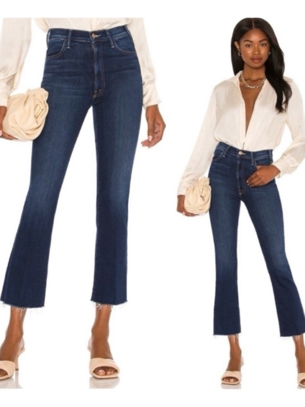 MOTHER- The Hustler Ankle Fray Raw Hem Jeans Dark Wash Home Movies 26
